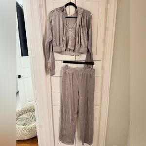 Women's Purple Velour Lounge Set